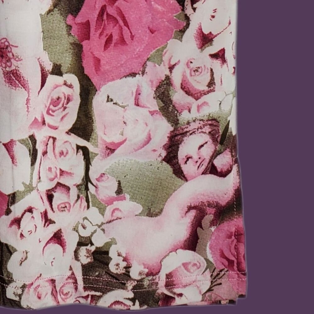 Nice Pink Floral Womens Short-Sleeve Top Size 3 - Picture 7 of 9